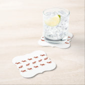 茶色の鹿の歩くフェスティバルパターン ペーパーコースター (インサイチュ)