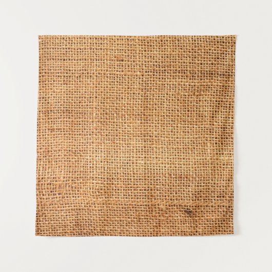 茶色の麻袋の布の背景またはざくろの布 タペストリー (正面)