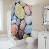 茶色の黄色と灰色の石 シャワーカーテン (インサイチュ)