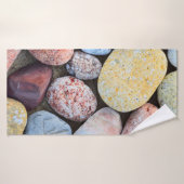 茶色の黄色と灰色の石 バスタオル (バスタオル)