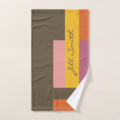 茶色の黄色のブモダンロック ハンドタオル (ハンドタオル)