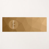 茶色の黄褐色の幾何学的メッシュパターンモノグラム ヨガマット (正面(横))