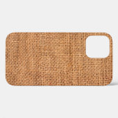 茶色の黄麻布の背景または袋布 Case-Mate iPhoneケース (裏面 (横))