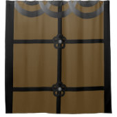 茶色の黒いショーカーテン シャワーカーテン (正面)
