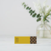 茶色の黒い円パターン スキニー名刺 (スタンド正面)