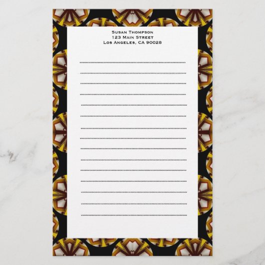 茶色の黒い円 便箋 (正面)