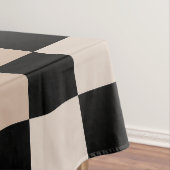 茶色の黒い市松模様にギンガム模様 テーブルクロス (インサイチュ)