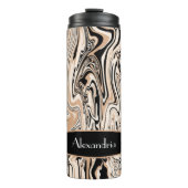 茶色の黒い水の色の渦巻きパターンカスタム タンブラー (正面)