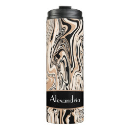 茶色の黒い水の色の渦巻きパターンカスタム タンブラー