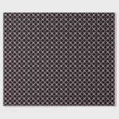 茶色の黒い水玉模様チェックパターンファッション ラッピングペーパー (フラット)