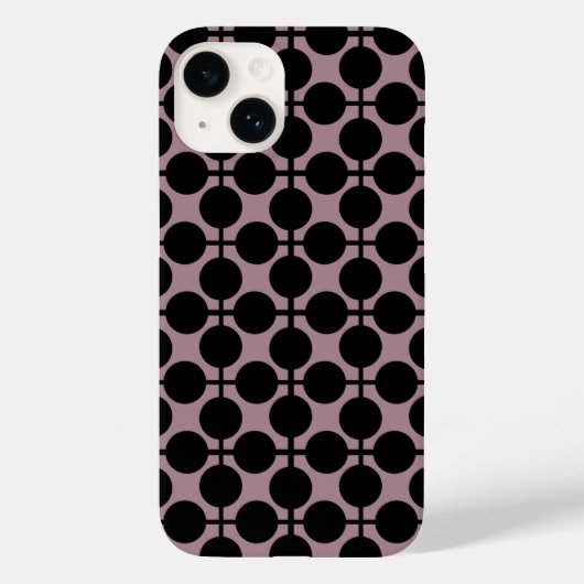 茶色の黒い水玉模様チェックパターンファッション Case-Mate iPhoneケース (裏面)