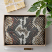 茶色の黒い赤いアニマルプリントのヘビの皮 薄葉紙 (ギフト)