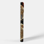 茶色の黒い赤いアニマルプリントのヘビの皮 Case-Mate iPhoneケース (裏面 / 右)