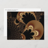 茶色の黒い風船花びらフラクタルアートギフト ポストカード (正面/裏面)