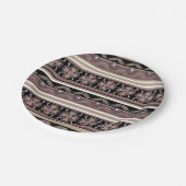 茶色の黒メキシコのオーナメントストライプ ペーパープレート (アングル)