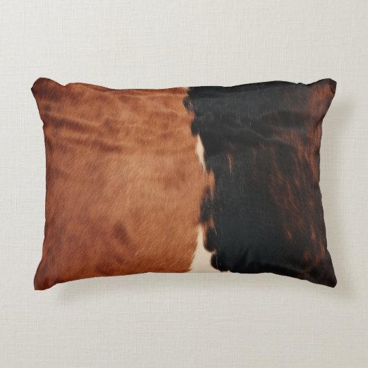 茶色の黒南西フェイク牛革 アクセントクッション (正面)