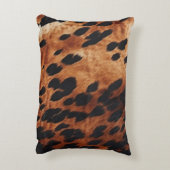 茶色の黒南西フェイク牛革 アクセントクッション (裏面(縦))