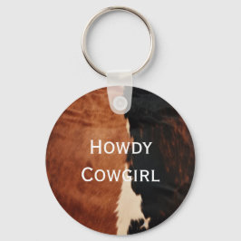 茶色の黒南西フェイク牛革 キーホルダー