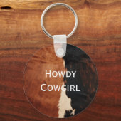 茶色の黒南西フェイク牛革 キーホルダー (正面)