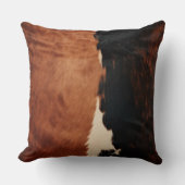茶色の黒南西フェイク牛革 クッション (正面)