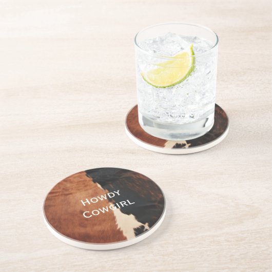 茶色の黒南西フェイク牛革 コースター (側面)