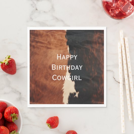 茶色の黒南西フェイク牛革 スタンダードランチョンナプキン (インサイチュ)