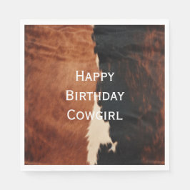 茶色の黒南西フェイク牛革 スタンダードランチョンナプキン