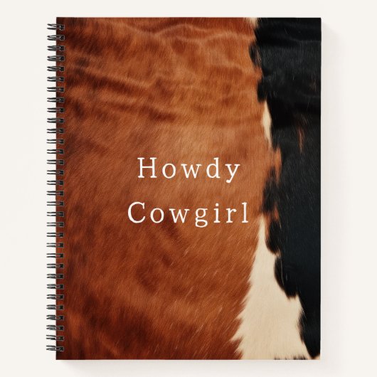 茶色の黒南西フェイク牛革 ノートブック (正面)