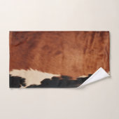 茶色の黒南西フェイク牛革 バスタオルセット (ハンドタオル)