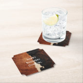 茶色の黒南西フェイク牛革 ペーパーコースター (インサイチュ)