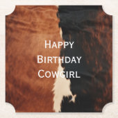 茶色の黒南西フェイク牛革 ペーパーコースター (正面)