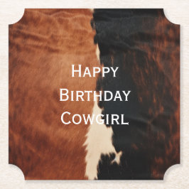 茶色の黒南西フェイク牛革 ペーパーコースター