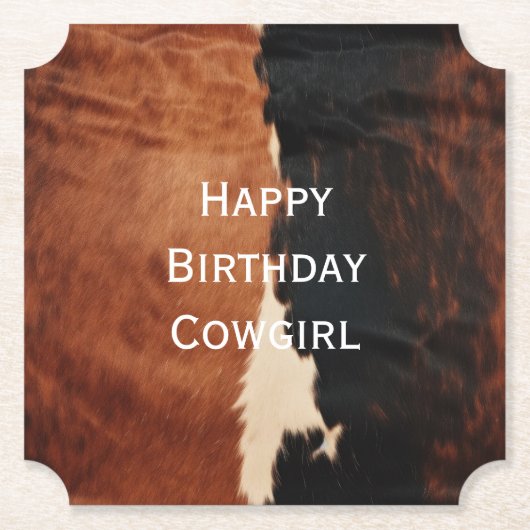 茶色の黒南西フェイク牛革 ペーパーコースター (正面)