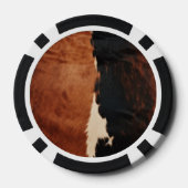 茶色の黒南西フェイク牛革 ポーカーチップ (裏面)