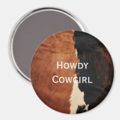 茶色の黒南西フェイク牛革 マグネット (正面/裏面)