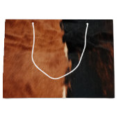 茶色の黒南西フェイク牛革 ラージペーパーバッグ (正面)