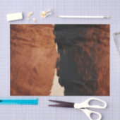 茶色の黒南西フェイク牛革 薄葉紙 (クラフト)