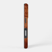 茶色の黒南西フェイク牛革 iPhoneケース (右側面)