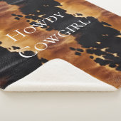 茶色の黒南西部の牛革 シェルパブランケット (3/4)