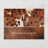 茶色の黒南西部の牛革 ポストカード (正面)