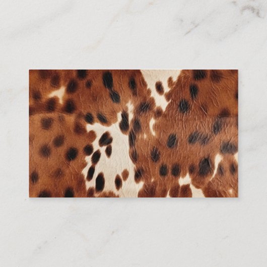 茶色の黒南西部の牛革 名刺 (裏面)