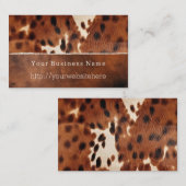 茶色の黒南西部の牛革 名刺 (正面/裏面)