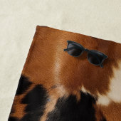 茶色の黒牛革 ビーチタオル (インサイチュ)