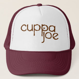 茶色のcuppaのジョーのロゴ- キャップ