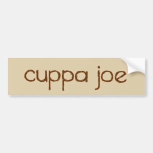 茶色のcuppaのジョーのロゴ- バンパーステッカー