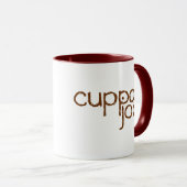 茶色のcuppaのジョーのロゴ- マグカップ (正面右)