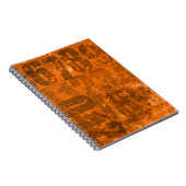 茶色はっきりしたがかったオレンジ色のテクスチャーの大きなグランジ数 ノートブック (右側)