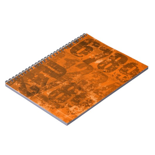 茶色はっきりしたがかったオレンジ色のテクスチャーの大きなグランジ数 ノートブック (左側)