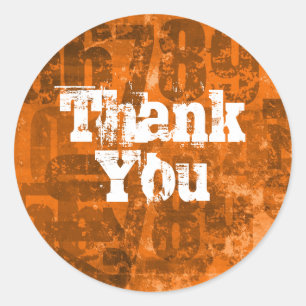 茶色はっきりしたがかったオレンジ色のテクスチャーの大きなグランジ数 ラウンドシール