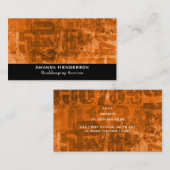 茶色はっきりしたがかったオレンジ色のテクスチャーの大きなグランジ数 名刺 (正面/裏面)